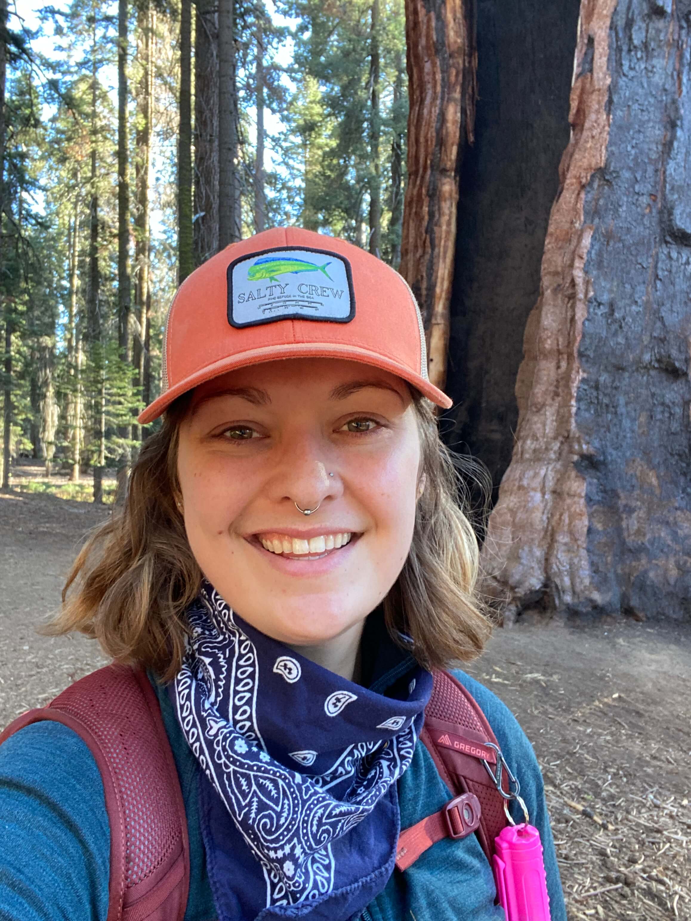 Me standing under a Sequoia tree